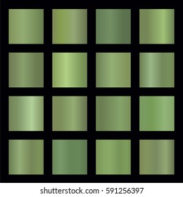 green colorful gradients vector. Set of gradient shades illustration