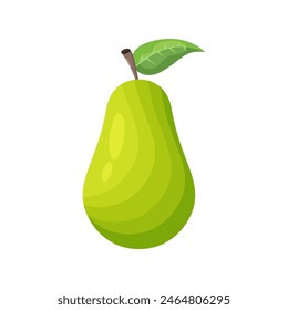 Green colorful pear fruit flat vector design