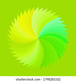 Green colorful with rays swirl sunburst icon abstract background texture wallpaper pattern seamless vector illustration art graphic design beautiful modern style