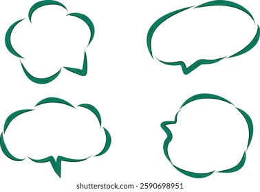 green colorful thick comic art speech bubbles