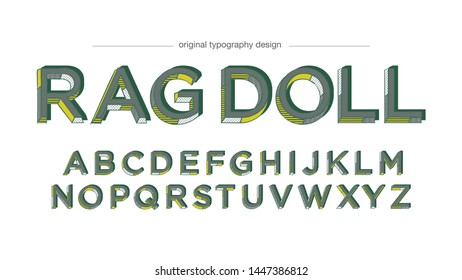Green Colorful Vintage Pattern Typography Font Design