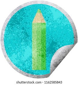 lápiz de color verde ilustración vectorial de ilustración circular pegatina