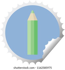 green coloring pencil graphic vector illustration round sticker stamp
