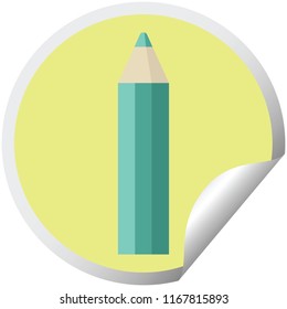 grüner Farbstift-Grafik, Vektorgrafik-Rundaufkleber