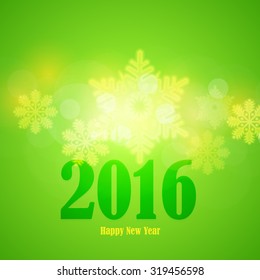 Green Colors 2016 Christmas Fall Snowflakes, Banners, Cards Template Background