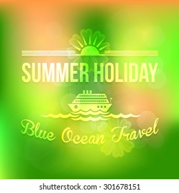 Green Colors Abstract Blurred Background and Web Banner of Summer Season Sale