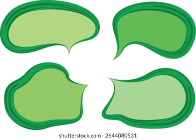 green colors creative text box art outline speech bubbles
