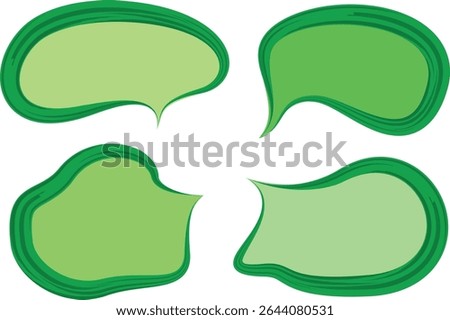 green colors creative text box art outline speech bubbles