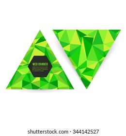 Green Colors Geometric Style Vector Web Banner, Card, Abstract Background Design