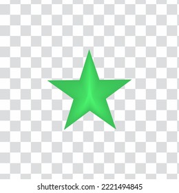 Green colors star vector illustration. Star transparent vector.