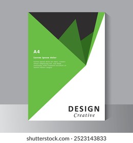 Plantilla de cubierta abstracta de color verde con tamaño A4, diseño de Plantilla de Vector para folleto, revista, informe anual, presentación Corporativa, Cartera, volante, diseño moderno, carteles,