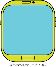 Green colour back and blue colour display smartphone design