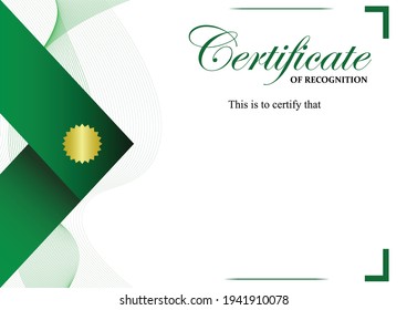 Fondo de diseño de certificado de color verde.