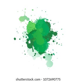Green colour watercolor. Vector