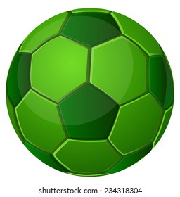 Green coloured soccer ball vector