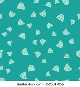Green Comedy theatrical mask icon isolated seamless pattern on green background.  Vector Illustration