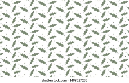 Green Comfrey Leaves with Dots Pattern Background