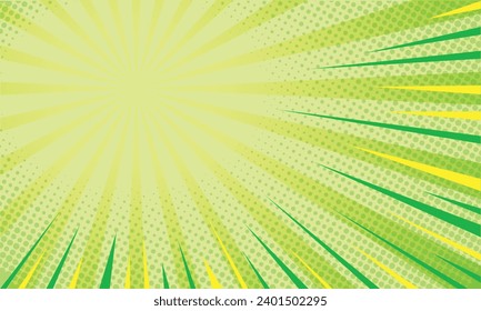 Fondo del libro de historietas verde con efecto de semitono