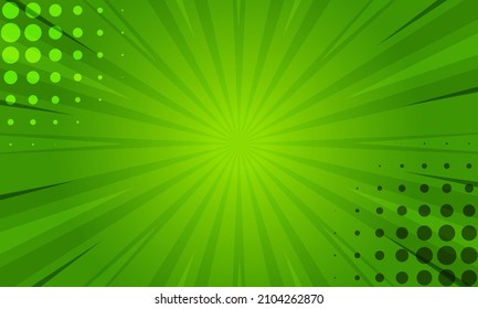 green comic burst background template