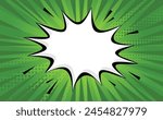 Green Comic Cartoon Background Stars Vector Template
