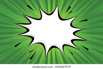 Green Comic Cartoon Background Stars Vector Template