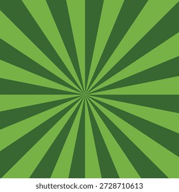 green comic sunburst background. abstract sunburst brochure design template. sun rays cartoon illustration