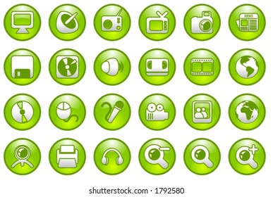 Green communication icons