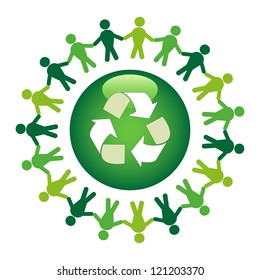 Green community. Recycle together concept.