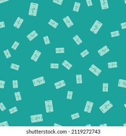 Green Compass screen apps on smartphone for navigation icon isolated seamless pattern on green background. Application compass for navigation, app map.  Vector