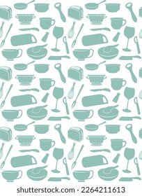 Green Complate Kitchen Equipment Pattern
