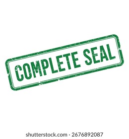 green complete seal stamp on clean white backdrop for clarity
