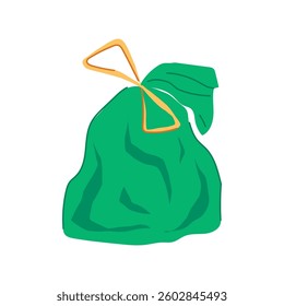green compostable trash bag cartoon. organic recycling, environment plastic, compost home green compostable trash bag sign. isolated symbol vector illustration