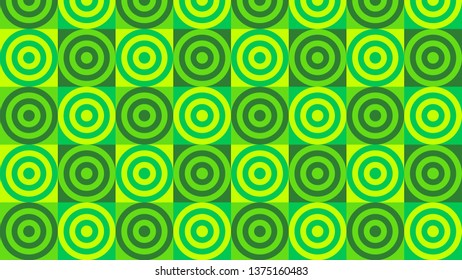 Green Concentric Circles Pattern 