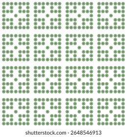 Green concentric circles seamless pattern in geometric formation. Suitable for backgrounds, textiles, packaging, web and various other design projects.