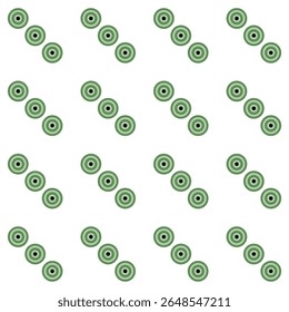 Green concentric circles seamless pattern in geometric formation. Suitable for backgrounds, textiles, packaging, web and various other design projects.