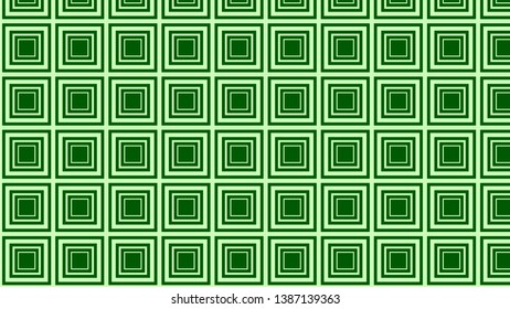 Green Concentric Squares Pattern Vector