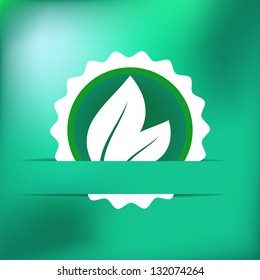 Green concept card with leaf ecology.  + EPS8 vector file
