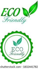 Green concept eco friendly banner or lable icon vector illustration logo tag