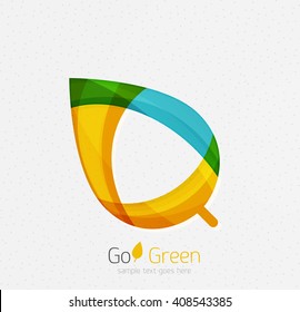 Concepto verde, diseño geométrico hoja ecológica. Vector