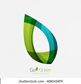Concepto verde, diseño geométrico hoja ecológica. Vector