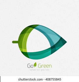 Grünes Konzept, geometrisches Design, Öko-Blatt. Vektorgrafik