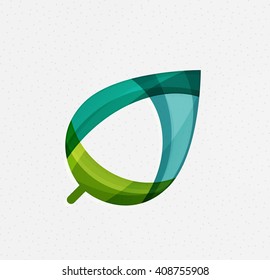 Conceito verde, design geométrico folha ecológica. Vetor