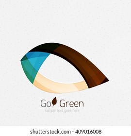 Concepto verde, diseño geométrico hoja ecológica. Vector