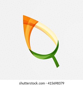 Concepto verde, diseño geométrico hoja ecológica. Vector