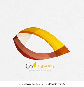 Concepto verde, diseño geométrico hoja ecológica. Vector