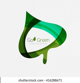 Grünes Konzept, geometrisches Design, Öko-Blatt. Vektorgrafik