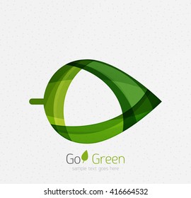 Grünes Konzept, geometrisches Design, Öko-Blatt. Vektorgrafik