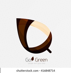 Green concept, geometric design eco leaf. Vector