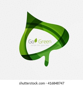 Concepto verde, diseño geométrico hoja ecológica. Vector