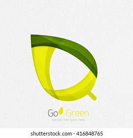 Green concept, geometric design eco leaf. Vector